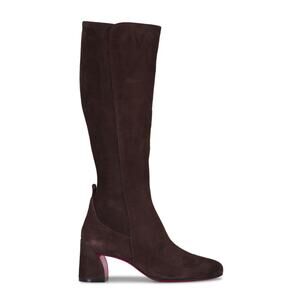 Christian Louboutin Jane Botta 55 Cosme Dark Brown Suede Knee High Heel Boot 40